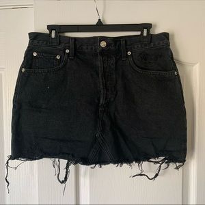Agolde Black Denim Skirt